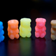 little gummy bears lined up in a row